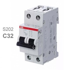 Автоматический выключатель ABB 2-полюсный S202 C32 (автомат электрический) 2CDS252001R0324
