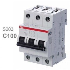 Автоматический выключатель ABB 3-полюсной S203 C100 (автомат электрический) 2CDS253001R0824