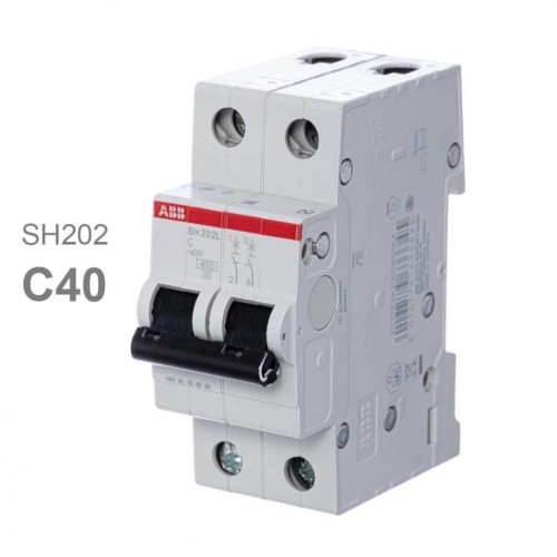 Автоматический выключатель ABB 2-полюсный SH202 C40 6кА (автомат электрический) 2CDS212001R0404