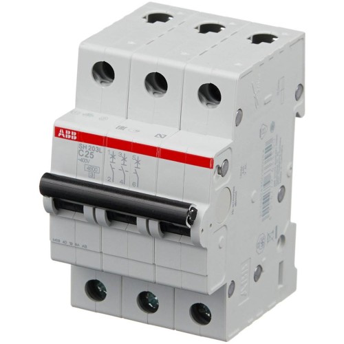 Автоматический выключатель ABB 3-полюсный SH203 C25 6кА (автомат электрический) 2CDS213001R0254