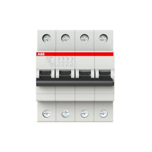 Автоматический выключатель ABB 4-полюсный SH204 C25 6кА (автомат электрический) 2CDS214001R0254
