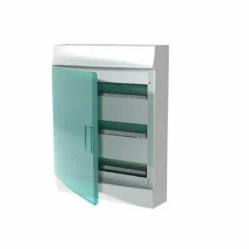 Бокс настенный ABB Mistral41 54М модуля (3x18) зеленая прозрачная дверь с клеммным блоком 1SPE007717F1021