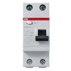 УЗО ABB FH202 AC-25/0,1 2-х полюсное тип AC 25A 100mA 2 модуля (ВДТ) 2CSF202006R2250