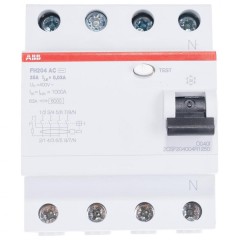 УЗО ABB FH204 AC-25/0,3 4-х полюсное тип AC 25A 300mA 4 модуля (ВДТ) 2CSF204003R3250