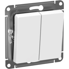 Выключатель 2-клавишный, IP44, 10АХ  БЕЛЫЙ, ATN440151