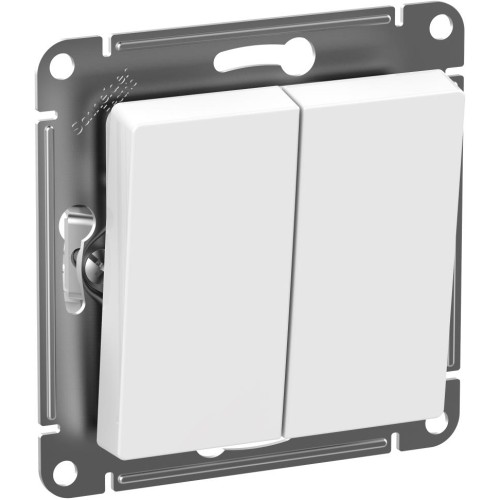 Выключатель 2-клавишный, IP44, 10АХ  БЕЛЫЙ, ATN440151